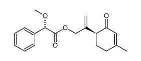 2-((S)-4-methyl-2-oxocyclohex-3-en-1-yl)allyl (S)-2-methoxy-2-phenylacetate Structure