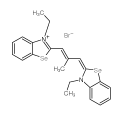 3-ethyl-2-[3-(3-ethyl-3H-benzoselenazol-2-ylidene)-2-methylprop-1-enyl]benzoselenazolium bromide Structure