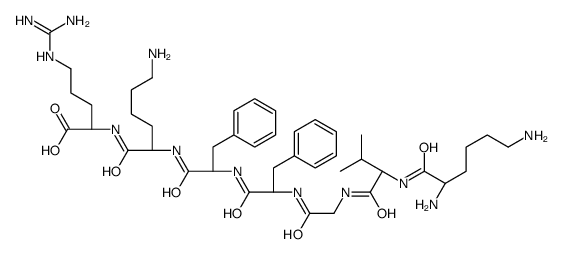 (2S)-2-[[(2S)-6-amino-2-[[(2S)-2-[[(2S)-2-[[2-[[(2S)-2-[[(2S)-2,6-diaminohexanoyl]amino]-3-methylbutanoyl]amino]acetyl]amino]-3-phenylpropanoyl]amino]-3-phenylpropanoyl]amino]hexanoyl]amino]-5-(diaminomethylideneamino)pentanoic acid结构式