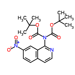 2-(7-Nitro-1-isoquinolinyl)imidodicarbonic acid 1,3-bis(1,1-dimethylethyl) ester结构式
