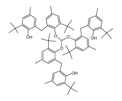 Phosphorous acid tris[2-[2-hydroxy-3-(1,1-dimethylethyl)-5-methylbenzyl]-6-(1,1-dimethylethyl)-4-methylphenyl] ester结构式