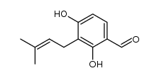 2,4-dihydroxy-3-(3-methylbut-2-en-1-yl)benzaldehyde结构式