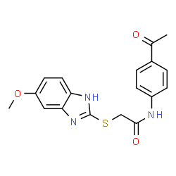 N-(4-acetylphenyl)-2-[(6-methoxy-1H-benzimidazol-2-yl)sulfanyl]acetamide Structure