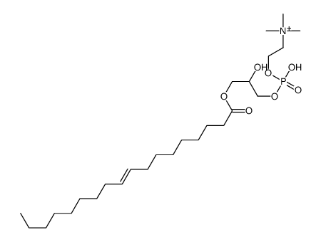 2-[hydroxy-[2-hydroxy-3-[(E)-octadec-9-enoyl]oxy-propoxy]phosphoryl]oxyethyl-trimethyl-azanium结构式