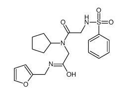 2-(benzenesulfonamido)-N-cyclopentyl-N-[2-(furan-2-ylmethylamino)-2-oxoethyl]acetamide结构式