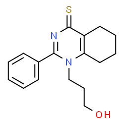 1-(3-hydroxypropyl)-2-phenyl-5,6,7,8-tetrahydroquinazoline-4(1H)-thione structure