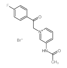 Pyridinium, 3-(acetylamino)-1-[2-(4-fluorophenyl)-2-oxoethyl]-,bromide (1:1) structure