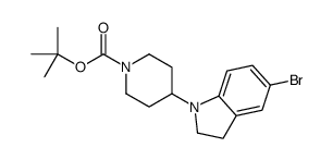 tert-butyl 4-(5-bromo-2,3-dihydroindol-1-yl)piperidine-1-carboxylate结构式