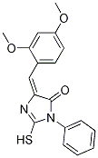 (5E)-5-(2,4-dimethoxybenzylidene)-2-mercapto-3-phenyl-3,5-dihydro-4H-imidazol-4-one结构式