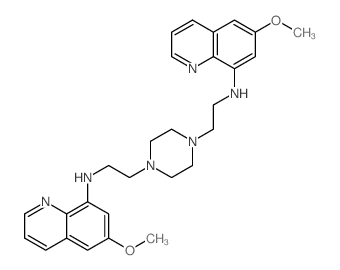 6-methoxy-N-[2-[4-[2-[(6-methoxyquinolin-8-yl)amino]ethyl]piperazin-1-yl]ethyl]quinolin-8-amine结构式