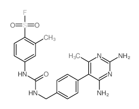 4-[[4-(2,4-diamino-6-methyl-pyrimidin-5-yl)phenyl]methylcarbamoylamino]-2-methyl-benzenesulfonyl fluoride结构式