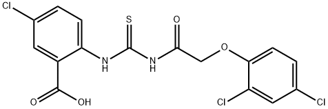 5-chloro-2-[[[[(2,4-dichlorophenoxy)acetyl]amino]thioxomethyl]amino]-benzoic acid结构式