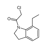 2-chloro-1-(7-ethyl-2,3-dihydroindol-1-yl)ethanone结构式