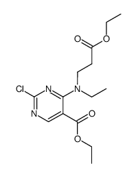 ETHYL 2-CHLORO-4-(N-ETHOXYCABONYLETHYL-N-ETHYLAMINO) PYRIMIDINE-5-CARBOXYLATE结构式