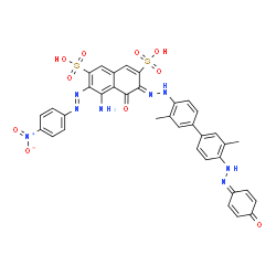 4-amino-5-hydroxy-6-[[4'-[(4-hydroxyphenyl)azo]-3,3'-dimethyl[1,1'-biphenyl]-4-yl]azo]-3-[(4-nitrophenyl)azo]naphthalene-2,7-disulphonic acid Structure
