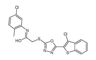 2-[[5-(3-chloro-1-benzothiophen-2-yl)-1,3,4-oxadiazol-2-yl]sulfanyl]-N-(5-chloro-2-methylphenyl)acetamide结构式
