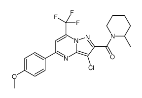 [3-chloro-5-(4-methoxyphenyl)-7-(trifluoromethyl)pyrazolo[1,5-a]pyrimidin-2-yl]-(2-methylpiperidin-1-yl)methanone Structure