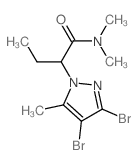 2-(3,4-dibromo-5-methyl-pyrazol-1-yl)-N,N-dimethyl-butanamide结构式