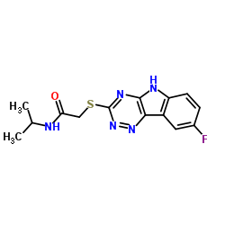 Acetamide, 2-[(8-fluoro-2H-1,2,4-triazino[5,6-b]indol-3-yl)thio]-N-(1-methylethyl)- (9CI) Structure