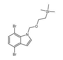 4,7-dibromo-1-(2-trimethylsilanyl-ethoxymethyl)-1H-indole结构式