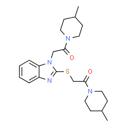Piperidine, 4-methyl-1-[[[1-[2-(4-methyl-1-piperidinyl)-2-oxoethyl]-1H-benzimidazol-2-yl]thio]acetyl]- (9CI) picture