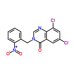 6,8-Dichloro-3-(2-nitrobenzyl)-4(3H)-quinazolinone结构式
