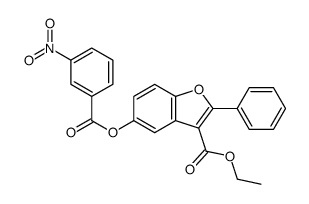 ethyl 5-(3-nitrobenzoyl)oxy-2-phenyl-1-benzofuran-3-carboxylate结构式