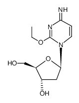 1-(β-D-erythro-2-deoxy-pentofuranosyl)-2-ethoxy-1H-pyrimidin-4-ylideneamine结构式
