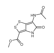 6-acetylamino-5-oxo-4,5-dihydro-[1,2]dithiolo[4,3-b]pyrrole-3-carboxylic acid methyl ester结构式
