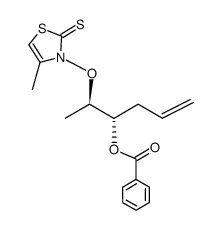 (2R,3S)-N-(3-benzoyloxy-5-hexen-2-oxy)-4-methylthiazol-2(3H)-thione结构式