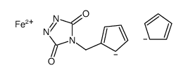 cyclopenta-1,3-diene,4-(cyclopenta-2,4-dien-1-ylmethyl)-1,2,4-triazole-3,5-dione,iron(2+) Structure