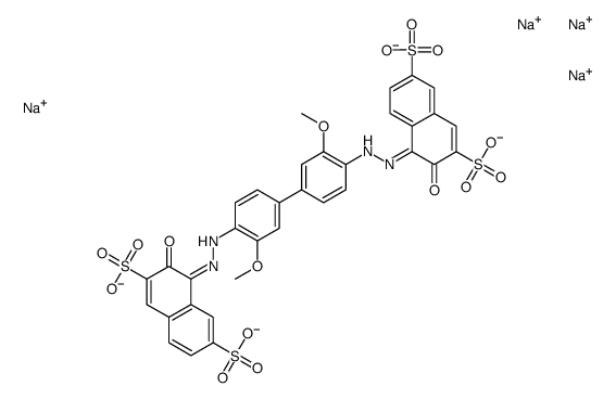 tetrasodium 4,4'-[(3,3'-dimethoxy[1,1'-biphenyl]-4,4'-diyl)bis(azo)]bis[3-hydroxynaphthalene-2,7-disulphonate] picture