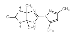 3-(3,5-dimethylpyrazol-1-yl)-1,5-dimethyl-2,4,6,8-tetrazabicyclo[3.3.0]oct-3-en-7-one structure