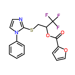 1,1,1-Trifluoro-3-[(1-phenyl-1H-imidazol-2-yl)sulfanyl]-2-propanyl 2-furoate Structure