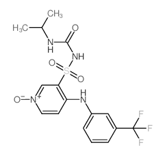 1-[1-hydroxy-4-[3-(trifluoromethyl)phenyl]imino-pyridin-3-yl]sulfonyl-3-propan-2-yl-urea Structure