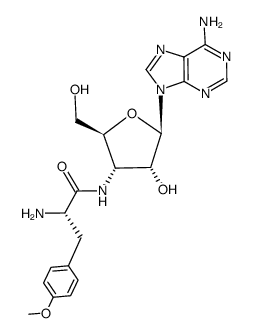 3'-L-(p-methoxyphenylalanylamino)-3'-deoxy-β-D-adenosine结构式