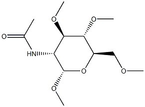 Methyl 2-(acetylamino)-3-O,4-O,6-O-trimethyl-2-deoxy-α-D-glucopyranoside结构式