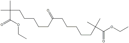 2,2,14,14-tetramethyl-8-oxopentadecanedioic acid diethyl ester structure