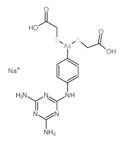 sodium,2-[carboxymethylsulfanyl-[4-[(4,6-diamino-1,3,5-triazin-2-yl)amino]phenyl]arsanyl]sulfanylacetic acid Structure