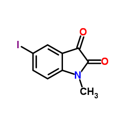 5-碘-1-甲基吲哚啉-2,3-二酮结构式