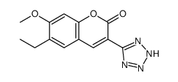 2H-1-Benzopyran-2-one, 6-ethyl-7-methoxy-3-(1H-tetrazol-5-yl)- Structure