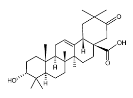 3α-Hydroxy-21-oxoolean-12-en-28-oic acid结构式