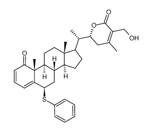 (6R)-6-((1S)-1-((6R,8S,9S,10R,13S,14S)-10,13-dimethyl-1-oxo-6-(phenylthio)-6,7,8,9,10,11,12,13,14,15,16,17-dodecahydro-1H-cyclopenta[a]phenanthren-17-yl)ethyl)-3-(hydroxymethyl)-4-methyl-5,6-dihydro-2H-pyran-2-one结构式