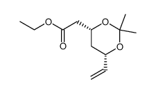 1,3-Dioxane-4-aceticacid,6-ethenyl-2,2-dimethyl-,ethylester,(4R,6S)-(9CI) Structure