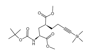 (2S,4S)-2-tert-butoxycarbonylamino-4-(4-trimethylsilanylbut-3-ynyl)pentanedioic acid dimethyl ester Structure