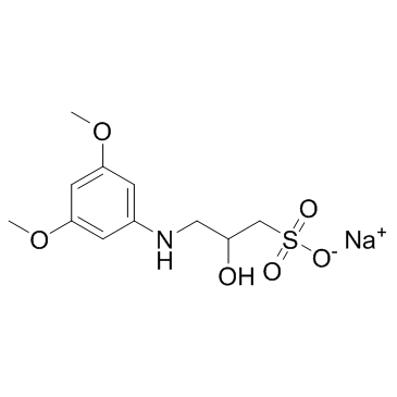 N-(2-羟基-3-磺丙基)-3'5-二甲氧基苯胺钠盐(HDAOS)结构式