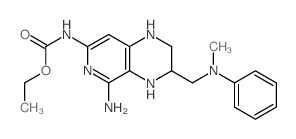 Carbamic acid, [5-amino-1,2,3, 4-tetrahydro-3-[(methylphenylamino)methyl]pyrido[3, 4-b]pyrazin-7-yl]-, ethyl ester结构式