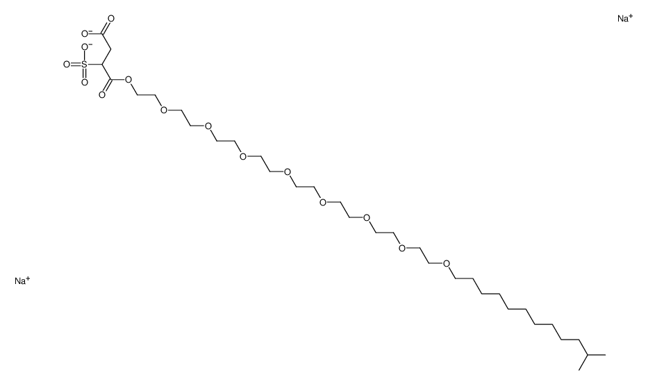 disodium 1-[23-(isotridecyloxy)-3,6,9,12,15,18,21-heptaoxatricos-1-yl] 2-sulphonatosuccinate structure