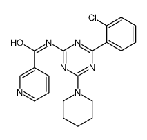 3-Pyridinecarboxamide, N-(4-(2-chlorophenyl)-6-(1-piperidinyl)-1,3,5-t riazin-2-yl)-结构式