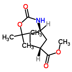 methyl trans-3-{[(tert-butoxy)carbonyl]amino}cyclopentane-1-carboxylate结构式